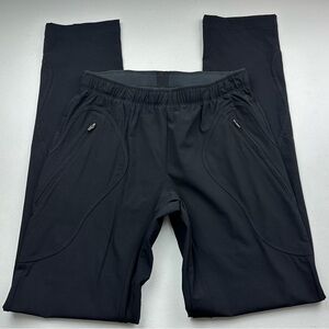 Paskho Pants Womens M Black Nylon Windbreaker Sweatpant Joggers Drawstring